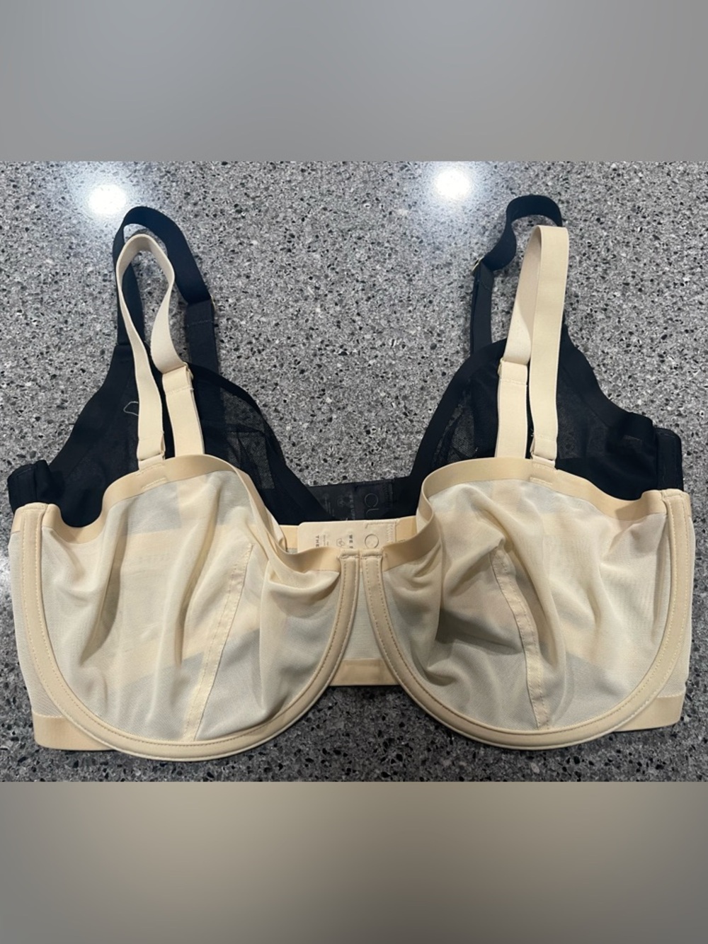 Cuup The Plunge black and The Balconette mesh sand Bra 36F bundle pre owned